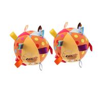 Sosoport 2pièces Balle Douce Et Colorée Pour Garçon Fille Jouet Adresse Avec Balle Sensorielle Peluche Pour Nourrissons Avec Étiquette Ruban