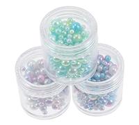 Sosoport 3 boîtes Boîtes de Perles Faux Gradients pour Décoration Vase Perles Flottantes pour DIY Assortiment Bleu Rose Vert Accessoires et Remplisseurs Vase