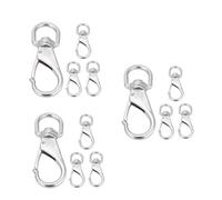 Sosoport 3 Ensembles Boucle Rotative Boulon Marin Porte-clés Pivot Fermoir Crochet De Bateau en Acier Inoxydable Mousqueton À Ressort Silver Acier Inoxydable 304 4 Pièces * 3