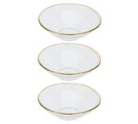 Sosoport 3 Pièces Anneaux en Verre Luxueux pour Bougies Bord Doré, Structure Stable et Protection, pour Tables de Dîner et Service aux Chandelles