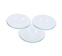 Sosoport 3 pièces Assiette Verre Transparent pour Huile Essentielle Lot de Disques de Remplacement pour Réchauffeur de Cire Accessoire Pratique pour Bougies et Aromathérapie