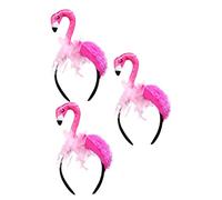 Sosoport 3 Pièces Bandeau Flamant Rose Bandeau Tropical Décorations De Cheveux Couvre-Chef Flamant Rose Cosplay Décorations De Fête De Flamants Mélodie Faire La Fête Enfants Rosé Velours