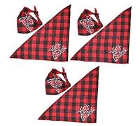Sosoport 3 Pièces Bavoir De Noël Serviette De Salive De Bandana De De Noël Bandanas De De Noël Écharpe à Carreaux Bavoir pour Triangle De Coton Polyester