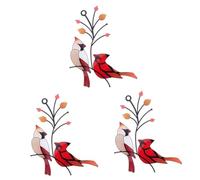 Sosoport 3 Pièces Bijoux En Vitrail Ornement Suspendu Oiseau Décoratif Pendaison De Fenêtre D'oiseau Attrape-soleil Suspendu à Une Fenêtre Signe De Bienvenue D'oiseau Décor D'oiseau Le Fer