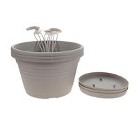 Sosoport 3 Pièces Clôture De Balcon Garde-Corps Passoire à Thé Maille Fine Pied De Plante Carré avec roulettes Divers Supports De Plantes Chaudron Théière Tachetée Dent Dark Grey Plastique