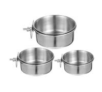 Sosoport 3 Pièces Gamelles Suspendues Acier Inoxydable pour Perroquets et Perruches Distributeurs Alimentaires et Eau Amovibles Faciles à Nettoyer Adaptées Aux Petits Oiseaux
