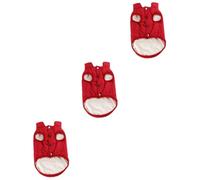 Sosoport 3 Pièces Manteau Chien Vêtements Manteau Vêtements Manteau Chien Hiver Vêtements pour Chiots Vêtements d'hiver pour Chiens Rembourrés De Coton Vêtements pour Petit Chien Rouge
