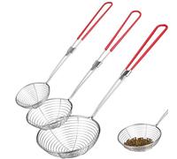 Sosoport 3 pièces Passoire Inox Set Écumoire Maille Fine Résistante Anti-rouille pour Friture Cuisine Maison et Restaurant