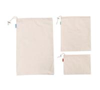 Sosoport 3 pièces Sacs de Rangement Coton avec Cordon Lot Poussière pour Farine Riz Conservation Alimentaire Réutilisables pour Maison Boulangerie