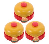Sosoport 3 Pièces Sonnette Garçon Fille avec Design Hamburger Cartoon Clair et Puissant Accessoires pour Garçon Fille Trottinettes Déquilibre Installation Facile