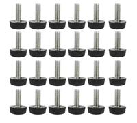 Sosoport 30 Pièces Pieds de Meubles Réglables M6 X 15 Mm, Inserts Filetés Noirs en PP, Niveleurs pour Meubles et Tables, Accessoires de Quincaillerie pour Réglage Précis et Stabilisation