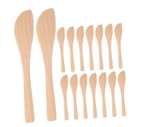 Sosoport 30 Pièces Ustensiles De Cuisine Spatules De Cuisine Cuillère De Bouletage Grattoir à Gâteau De Beurre Couteaux De Beurre Gratte-gras Épandeur De Fromage Beige