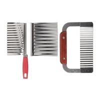 Sosoport 3pcs Coupe-frites Ondulées pour Pommes de Terre, Pomme de Terre Ondulée, Acier Inoxydable Argenté, Coupe Chips, pour Oignons et Œufs en Salade Couleur Aléatoire
