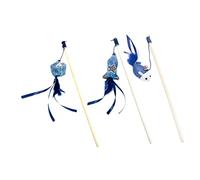 Sosoport 3pièces Interactive pour Chat avec Poupée Bleu Jouets Poisson Bloc Accessoires Amusants pour
