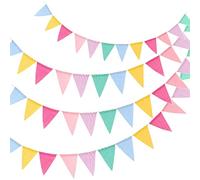 Sosoport 4 pièces Bannière Triangle Décorations de Fête de Mariage Anniversaire et Shower Guirlande Festive pour Ambiance Joyeuse et Souvenirs Inoubliables