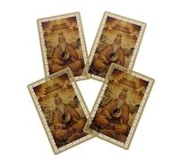 Sosoport 4 Pièces Carte Amulette de Fortune en Métal, Symbole du Dieu | Double Face, Format Compact et Léger, Imperméable, pour Bureau et Portefeuille, Style Traditionnel Chinois
