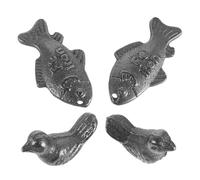 Sosoport 4 Pièces Cast Iron Fish Bird Iron Cooking Tool For Vegan Athletes For Anemia Dietary Enrichment