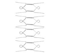 Sosoport 4 Pièces Crochets Invisibles pour Assiettes Décoratives en Fil Métallique Argenté, Supports Muraux W à Ressort, pour Assiettes de 14 à 18 Cm, Accessoire la Cuisine Rangement