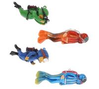 Sosoport 4 Pièces Décorations Flottantes pour Aquarium de Ornements de Plongeur Réalistes Accessoires de Paysage Aquatique pour Poissons et Plantes Décoration pour Aquatique