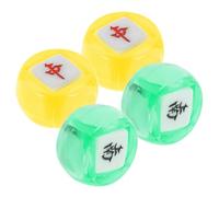 Sosoport 4 Pièces Dés de Mahjong Chinois Ronds, Indicateurs de Vent | Plastique Léger, Rotation Facile, Usage Voyage et Loisir, pour Mahjong Américain ou Chinois, Or Vert