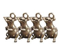 Sosoport 4 Pièces Lot de Pendentifs Rat Décoratifs Laiton Léger Porte-clés Créatifs avec Finition Soignée Accessoires Porte-Bagages Porte-Chance pour Décoration et Cadeaux