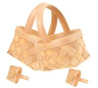 Sosoport 4 Pièces Panier tressé à la Main Panier de Rangement paniers Rangement paniers de Rangement Wedding Decorations Tissu Panier à Couture Dons Panier portatif Panier de Fleurs en Bois
