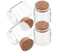 Sosoport 4 Pièces Petite Bouteille en Verre Petites Bouteilles en Verre Bocaux avec Couvercles Transparent