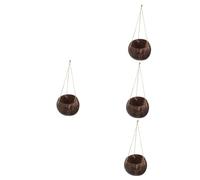 Sosoport 4 Pièces Pot de Fleurs en Coquille de Noix de Plantes d'intérieur Plantes Interieur Cintre bac à Plante Suspendu jardinieres Exterieur Pot de Fleur Exterieur Panier de Fleurs