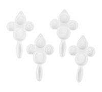 Sosoport 4 Pièces Presse à Gâteaux de Lune en Abs Blanc avec Motifs Décoratifs Multiples, Opération Simple Déformation, Pâtisserie Maison Desserts Orientaux