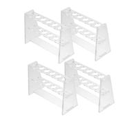 Sosoport 4 pièces Support pour Tubes à Essai Transparent Double-couche Porte-test Tube Stable et Facile à Nettoyer Organiseur pour Laboratoire de Chimie et Biologie Lot