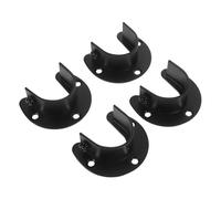 Sosoport 4 pièces Support Tringle Acier INOX Noir Lot Support Mural Robuste pour Rideaux Penderie et Cuisine Montage Facile avec Bride de Fixation