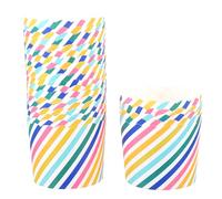 Sosoport 48pièces Muffin Liners Papier Cupcake Rayé Coloré Lot De Caissettes Pour Pâtisserie Réutilisables Pour Anniversaire Mariage Et Fêtes