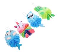Sosoport 4pièces Boules De Bain Maille Pour Garçon Fille Avec Motifs Animaux Fleurs Lot Corde De Suspension Pour Douche Et Bain