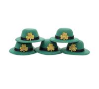 Sosoport 5 Pièces Mini Chapeaux de Bouteille, Bouchons Décoratifs pour Bouteilles de Vin, 8x8x2,8cm, Eva et Tissu Brossé, Décoratif et Protecteur, Fête Saint-Patrick, Fête Irlandaise