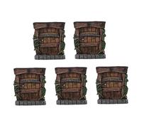 Sosoport 5 Pièces Porte du Jardin de Plein air Applique Murale d'extérieur Feux de clôture menagere Jardin Miniature décoration Pot de Fleurs décoration de Porte de Jardin en résine Brown