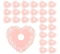 Sosoport 50 Pièces Marque-verres en Papier Forme Cœur Rose pour Identification Boisson Surface Écrivable, Décoration Chic pour Mariage et Banquet D'