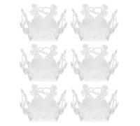 Sosoport 50 Pièces Papier Décoratif pour Chocolat, Plateau D'emballage pour Chocolat, Fleur Ajourée, Blanc, Séparateur de Bonbons et Nougats, Usage Quotidien et Fête