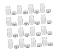 Sosoport 50 pièces Transparent Glass Vials with Lids Sample Bottles for Liquid Storage and Laboratory Use Small Glass Containers Practical and