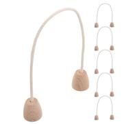 Sosoport 6 Pièces Arceaux de Croquet en Bois avec Corde Coton | Remplacement pour Jeux Extérieurs, Bords Arrondis, Légers et Faciles à Transporter, Couleur Kaki