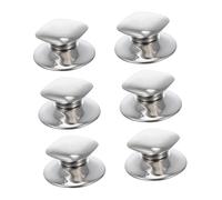 Sosoport 6 pièces Lot de Poignées de Couvercle Inox Brossé Bouton de Remplacement Antidérapant pour Casseroles Poignée Pratique et Facile à Installer pour Ustensiles de Cuisine
