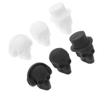 Sosoport 6 Pièces Marqueurs de Verre en Silicone de Crâne, Décorations Créatives pour Verres à Vin, Augmentation Reconnaissance et Identification Rapide Lors de Fêtes Couleur Aléatoire