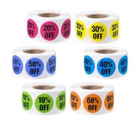 Sosoport 6 rouleaux Étiquettes Adhésives Rondes - pour Autocollants Durables et Étanches pour Prix de Vente Magasin