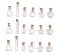 Sosoport 60 pièces Lot de Bocaux en Verre Transparants avec Bouchon en Liège Fioles Décoratives pour DIY Stockage et Cadeaux Assortiment de Formes pour Création Manuelle et Fête