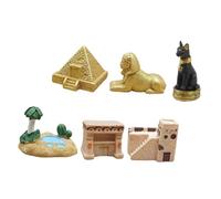 Sosoport 6Pièces Figurines Miniatures Égyptiennes Décoration de Bureau avec Pyramides Ornements Egyptiens Réalistes pour Histoire