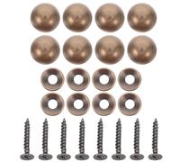 Sosoport 8 Ensembles Vis Auto-perceuses Laiton avec Capuchons Décoratifs Fixation pour Meubles Miroirs et Armoires Finition Rétro Épaisse