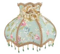 Sosoport Abat-Jour en Tissu Vert Motif Rose en Lin Abat-Jour Tambour Vintage pour Lampe de Bureau ou Murale Accessoire d'Éclairage Décoratif pour Intérieur