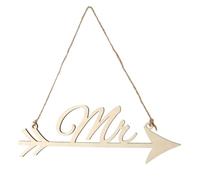 Sosoport Accessoire Photo Mr et Mrs Style Rustique Chic en Bois Beige Panneau Fléché pour Décoration de Mariage pour Occasions Spéciales