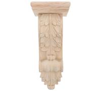 Sosoport Applique en Bois Sculpté Naturel 9X21X6 CM Ornement D’Angle de Meuble Style Européen Décoration Murale Intérieure pour Portes et Étagères Garniture Décorative en Bois Massif
