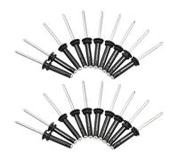 Sosoport Assortiment de 30 Rivets Aveugles Aluminium Noirs à Trois Plis pour Kayak, Canoë et Bateaux - Fixations Rivets Marins Étanches, Kit Accessoire Solide pour Réparation