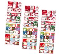 Sosoport Autocollants de Noël 12 Pièces - Étiquettes Autocollantes Festives Motifs Père Noël Bonhomme de Neige et Renne - Adhérence Forte pour Emballages Présents Sachets et Décorations